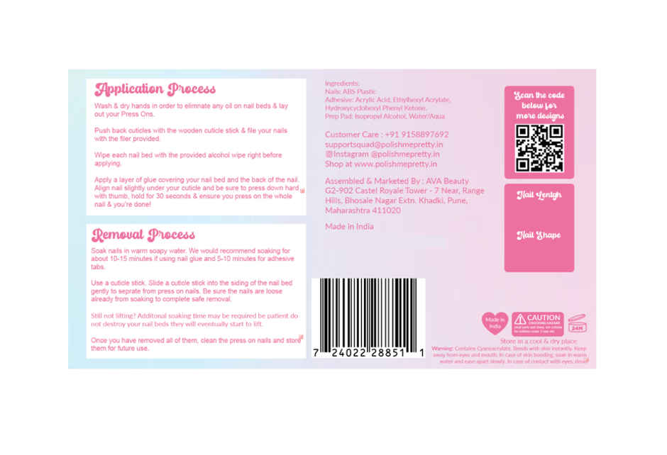 Polish Me Pretty Reusable Nails - Short Oval Glitter